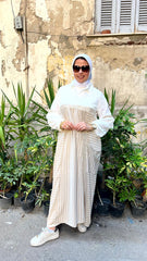 Striped Dress _ Beige