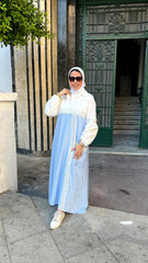 Striped Dress _ Baby blue