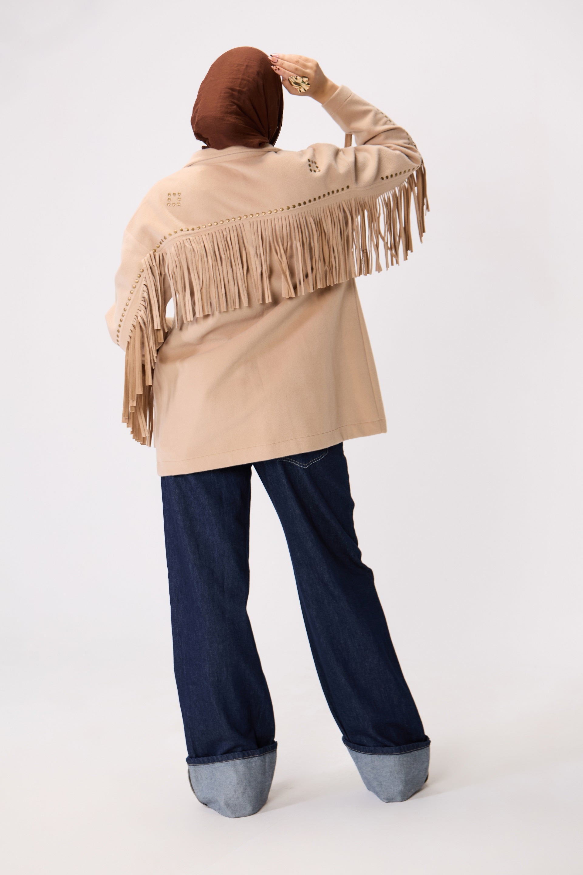Suede-Cut Fringe Jacket