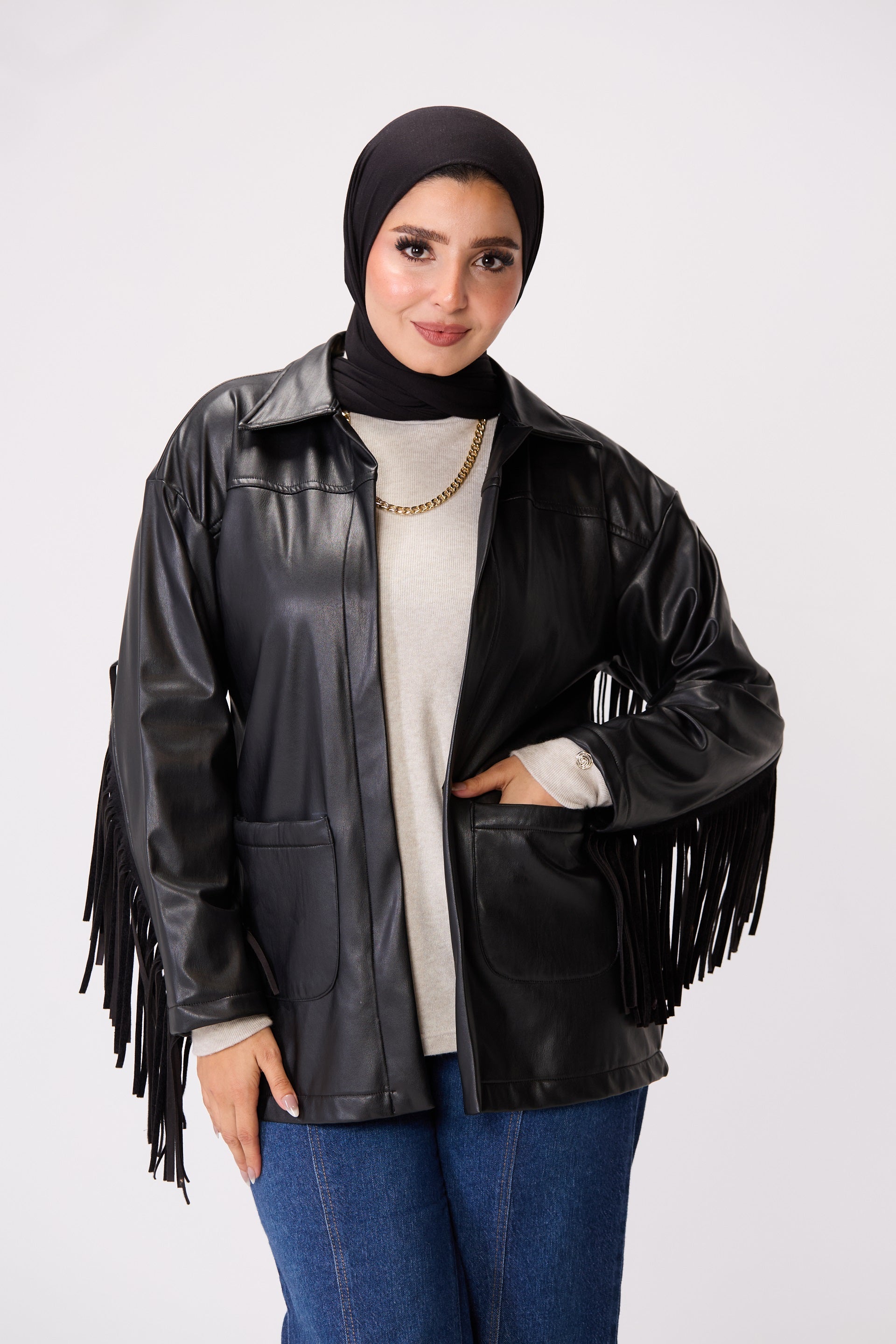 Leather Fringe Jacket
