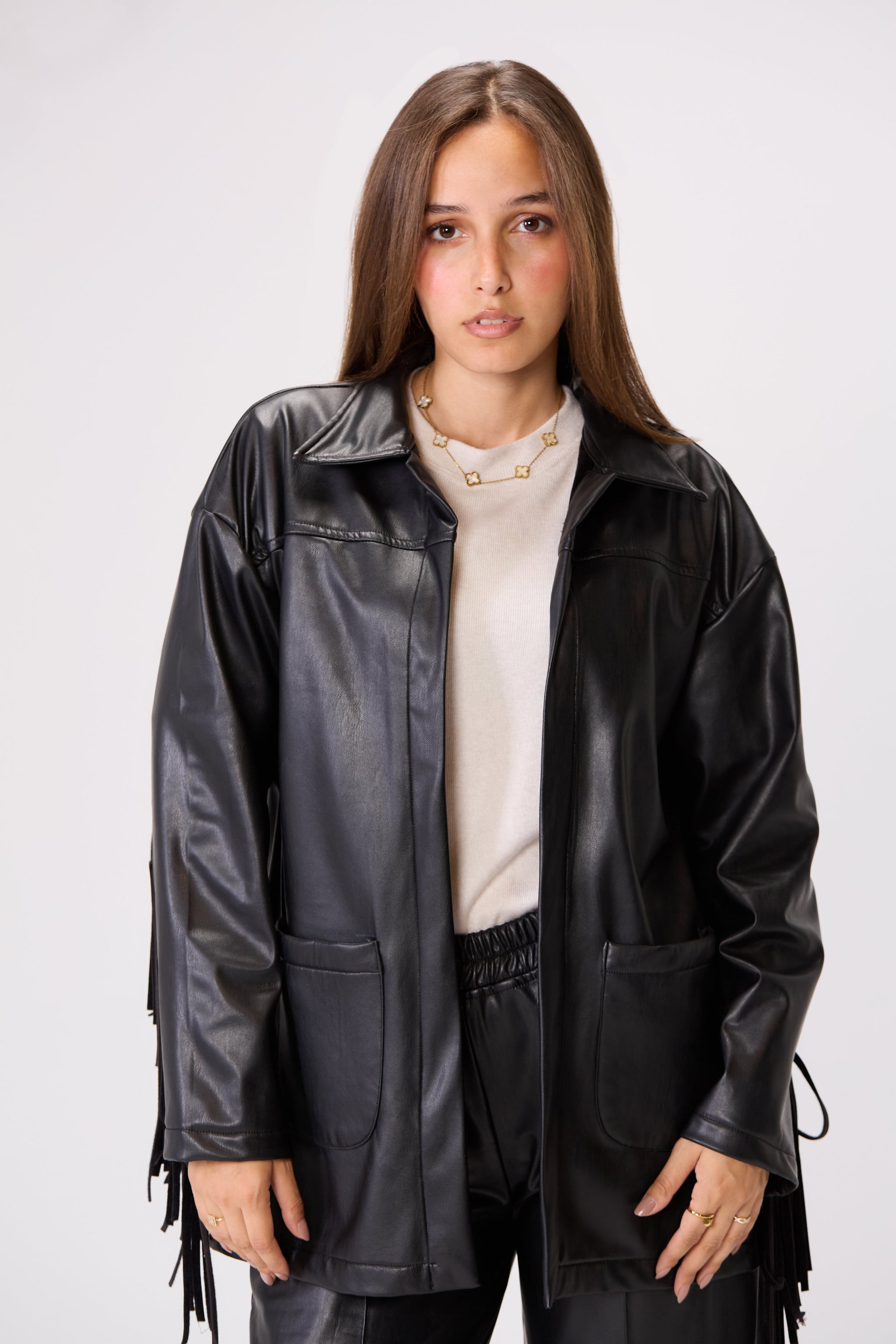 Leather Fringe Jacket