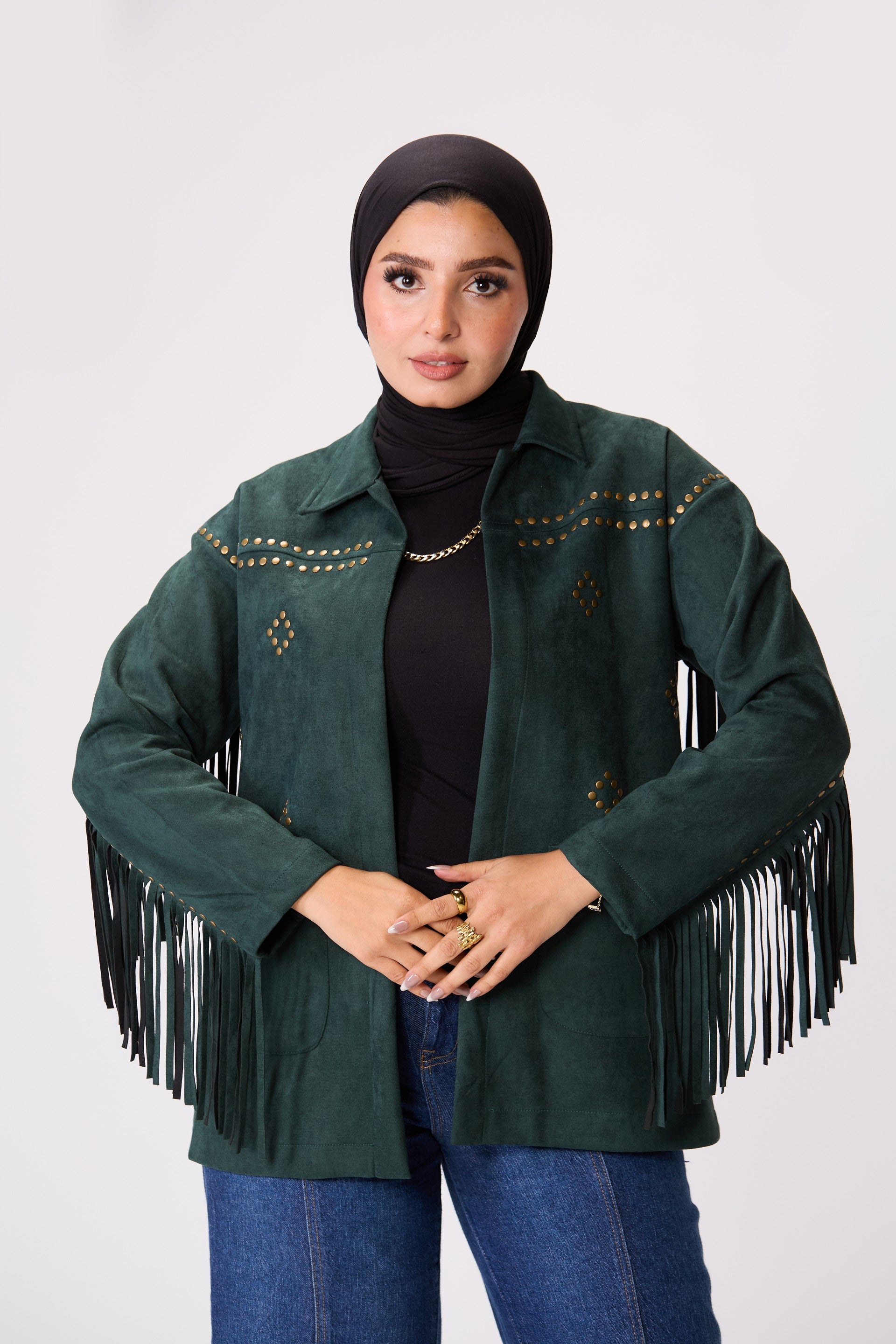 Suede-Cut Fringe Jacket